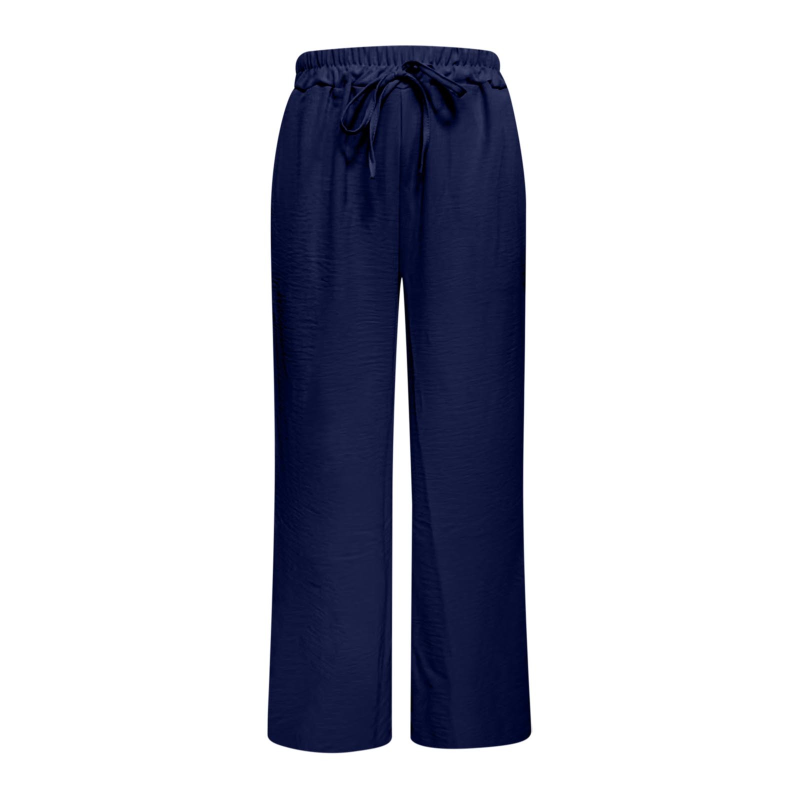 thumbnail image 5 of Pantalones palazzo de cintura alta y pierna ancha para mujer: ligeros, con cordón en la cintura, bolsillos, pantalones casuales de verano., 5 of 5